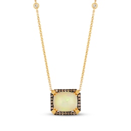Le Vian Opal Necklace 1/4 ct tw Diamonds 14K Honey Gold 19&quot;