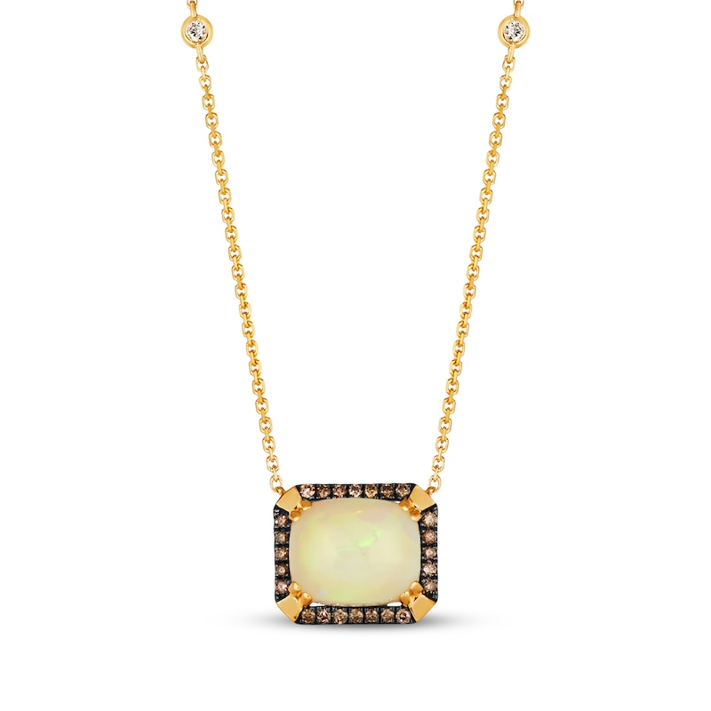 Main Image 1 of Le Vian Opal Necklace 1/4 ct tw Diamonds 14K Honey Gold 19&quot;