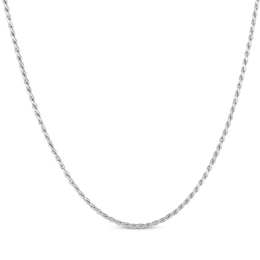 Solid Diamond-Cut Rope Chain Necklace Sterling Silver 16&quot;