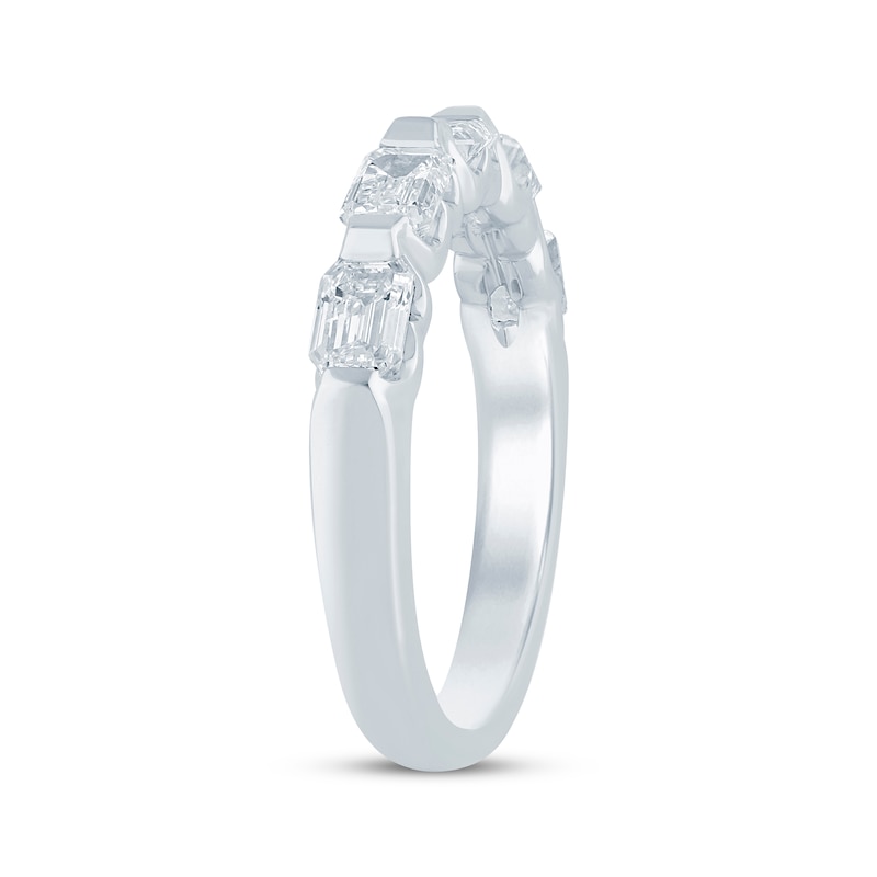 Main Image 2 of Lab-Grown Diamonds by KAY Emerald-Cut Five-Stone Anniversary Ring 1-1/2 ct tw 14K White Gold