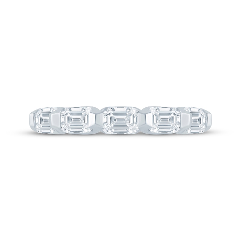 Main Image 3 of Lab-Grown Diamonds by KAY Emerald-Cut Five-Stone Anniversary Ring 1-1/2 ct tw 14K White Gold