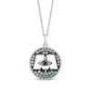 Thumbnail Image 1 of Disney Treasures Monsters, Inc. Swiss Blue Topaz & Diamond Accent Logo Necklace Sterling Silver 19&quot;