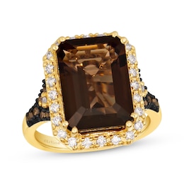 Le Vian Vault Chocolate Quartz Ring 1/2 ct tw Diamonds 14K Honey Gold Size 7