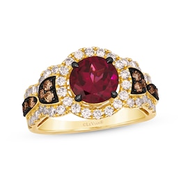 Le Vian Vault Rhodolite Garnet Ring 1 ct tw Diamonds 14K Honey Gold Size 7