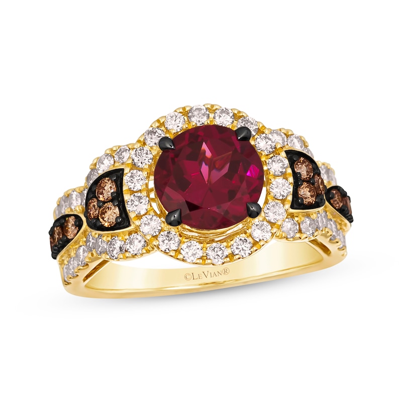 Le Vian Vault Rhodolite Garnet Ring 1 ct tw Diamonds 14K Honey Gold Size 7