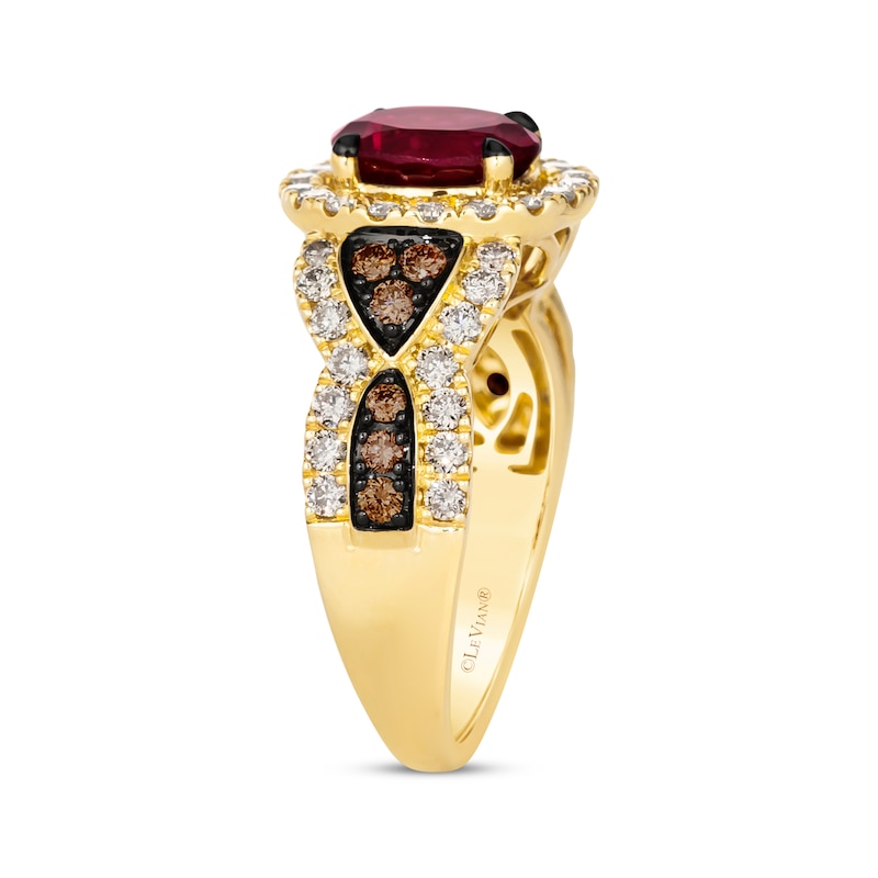 Le Vian Vault Rhodolite Garnet Ring 1 ct tw Diamonds 14K Honey Gold Size 7