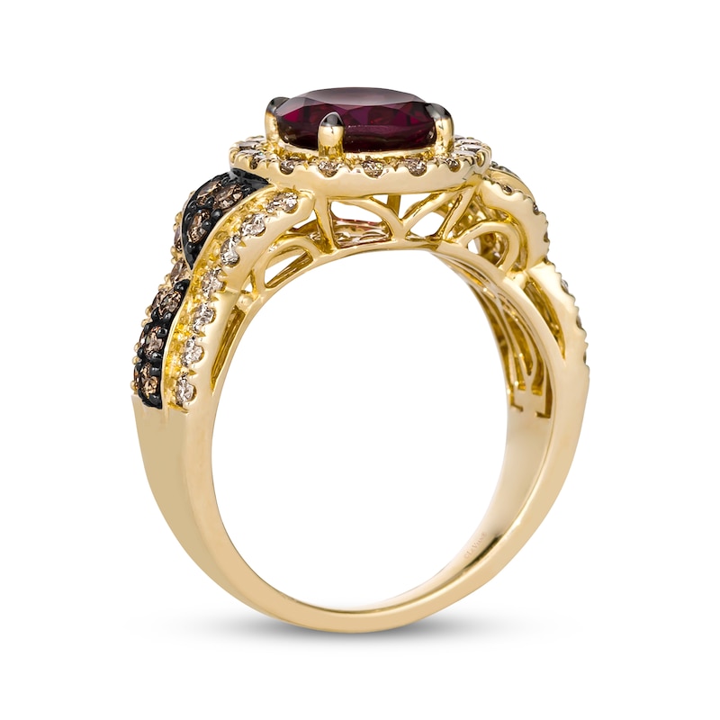 Le Vian Vault Rhodolite Garnet Ring 1 ct tw Diamonds 14K Honey Gold Size 7