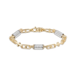 Spring & Mariner Link Bracelet 10K Two-Tone Gold 8.5&quot;