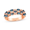 Thumbnail Image 1 of Le Vian Venetian Mosaic Marquise-Cut Blue Topaz Ring 1/5 ct tw Diamonds 14K Strawberry Gold