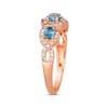 Thumbnail Image 2 of Le Vian Oval-Cut Blue Topaz Ring 3/8 ct tw Diamonds 14K Honey Gold