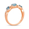 Thumbnail Image 3 of Le Vian Oval-Cut Blue Topaz Ring 3/8 ct tw Diamonds 14K Honey Gold