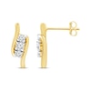 Thumbnail Image 1 of Three-Stone Diamond Earrings 1/4 ct tw 10K Yellow Gold