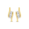 Thumbnail Image 2 of Three-Stone Diamond Earrings 1/4 ct tw 10K Yellow Gold