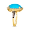 Thumbnail Image 1 of Le Vian Oval-Cut Turquoise Ring 7/8 ct tw Diamonds 14K Honey Gold