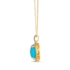 Thumbnail Image 2 of Le Vian Oval-Cut Turquoise Necklace 3/4 ct tw Diamonds 14K Honey Gold 19&quot;