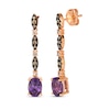 Thumbnail Image 0 of Le Vian Venetian Mosaic Oval-Cut Amethyst Drop Earrings 1/4 ct tw Diamonds 14K Strawberry Gold