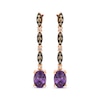 Thumbnail Image 1 of Le Vian Venetian Mosaic Oval-Cut Amethyst Drop Earrings 1/4 ct tw Diamonds 14K Strawberry Gold