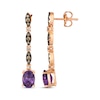 Thumbnail Image 2 of Le Vian Venetian Mosaic Oval-Cut Amethyst Drop Earrings 1/4 ct tw Diamonds 14K Strawberry Gold