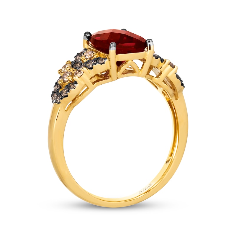 Main Image 3 of Le Vian Venetian Mosaic Cushion-Cut Rhodolite Garnet Ring 3/8 ct tw Diamonds 14K Honey Gold