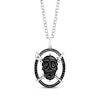 Thumbnail Image 0 of Disney Treasures Pirates of the Caribbean Onyx & Black Diamond Skull and Swords Necklace 1/6 ct tw Sterling Silver 20"