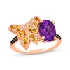 Thumbnail Image 1 of Le Vian Garden Party Amethyst, Garnet & Yellow Sapphire Butterfly Ring 1/15 ct tw Diamonds 14K Strawberry Gold