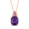 Thumbnail Image 1 of Le Vian Color on Color Collection Cushion-Cut Amethyst & Pink Sapphire Necklace 1/10 ct tw 14K Strawberry Gold 19&quot;