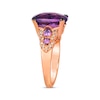 Thumbnail Image 2 of Le Vian Cushion-Cut Amethyst & Pink Sapphire Ring 1/5 ct tw Diamonds 14K Strawberry Gold