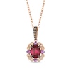 Thumbnail Image 1 of Le Vian Venetian Color on Color Garnet & Pink Sapphire Necklace 1/3 ct tw Diamonds 14K Strawberry Gold 19&quot;