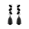 Thumbnail Image 2 of Pear-Shaped & Baguette-Cut Black Onyx & White Lab-Created Sapphire Dangle Earrings Sterling Silver