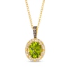 Thumbnail Image 1 of Le Vian Oval-Cut Peridot Necklace 3/8 ct tw Diamonds 14K Honey Gold 19&quot;