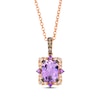 Thumbnail Image 1 of Le Vian Venetian Color on Color Amethyst & Pink Sapphire Necklace 1/3 ct tw Diamonds 14K Strawberry Gold 19&quot;