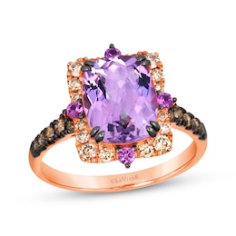 Le Vian Venetian Color on Color Amethyst & Pink Sapphire Ring 1/2 ct tw Diamonds 14K Strawberry Gold