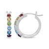 Thumbnail Image 3 of Multi-Gemstone Rainbow Hoop Earrings Sterling Silver