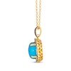 Thumbnail Image 2 of Le Vian Venetian Color on Color Oval-Cut Turquoise & Sapphire Necklace 1/5 ct tw Diamonds 14K Honey Gold 19&quot;