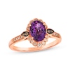 Thumbnail Image 1 of Le Vian Oval-Cut Amethyst Ring 1/4 ct tw Diamonds 14K Strawberry Gold