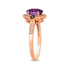 Thumbnail Image 2 of Le Vian Oval-Cut Amethyst Ring 1/4 ct tw Diamonds 14K Strawberry Gold