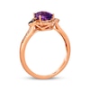 Thumbnail Image 3 of Le Vian Oval-Cut Amethyst Ring 1/4 ct tw Diamonds 14K Strawberry Gold