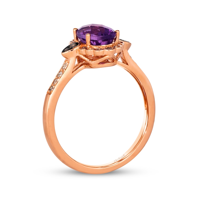 Le Vian Oval-Cut Amethyst Ring 1/4 ct tw Diamonds 14K Strawberry Gold | Kay