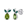 Thumbnail Image 1 of Pear-Shaped Peridot & Marquise-Cut Lab-Created Emerald Pear Earrings Sterling Silver