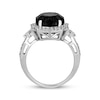 Thumbnail Image 3 of Fancy-Cut Black Onyx & White Lab-Created Sapphire Ring Sterling Silver