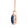 Thumbnail Image 2 of Le Vian Cushion-Cut Blue Topaz Necklace 1/6 ct tw Diamonds 14K Strawberry Gold 19&quot;