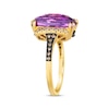 Thumbnail Image 2 of Le Vian Cushion-Cut Amethyst Ring 1/4 ct tw Diamonds 14K Honey Gold