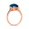 Thumbnail Image 3 of Le Vian Cushion-Cut Blue Topaz Ring 1/4 ct tw Diamonds 14K Strawberry Gold