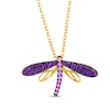 Thumbnail Image 0 of Le Vian Garden Party Collection Amethyst & Pink Sapphire Dragonfly Necklace 14K Honey Gold 19"