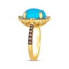 Thumbnail Image 1 of Le Vian Venetian Color on Color Oval-Cut Turquoise & Blue Sapphire Ring 1/3 ct tw Diamonds 14K Honey Gold