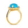 Thumbnail Image 2 of Le Vian Venetian Color on Color Oval-Cut Turquoise & Blue Sapphire Ring 1/3 ct tw Diamonds 14K Honey Gold