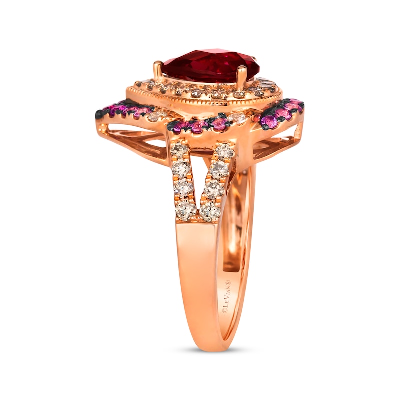 Soft Mosaic Ring with Pink & Orange Sapphire