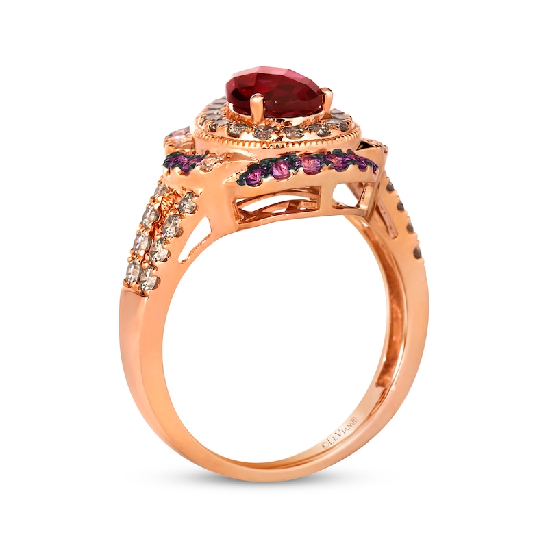 Soft Mosaic Ring with Pink & Orange Sapphire