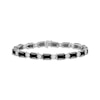 Thumbnail Image 1 of Octagon-Cut Black Onyx & Square-Cut White Lab-Created Sapphire Bracelet Sterling Silver 7.5&quot;