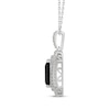 Thumbnail Image 2 of Octagon-Cut Black Onyx & White Lab-Created Sapphire Necklace Sterling Silver 18&quot;